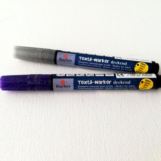 Rayher textil marker 1-2mm glitrová fialová
