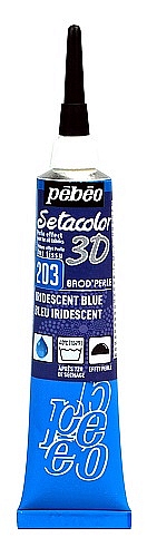 Gutta Pebeo setacolor 3D BROD'PEARL  203 - iridescent blue