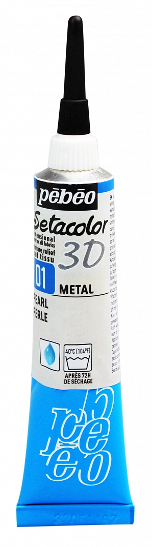 Gutta Pebeo setacolor 3D 01 metal pearl
