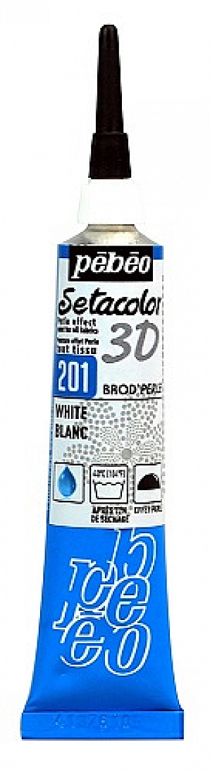 Gutta Pebeo setacolor 3D BROD'PEARL 201 - white