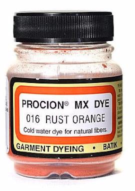 Jacquard Procion MX dye 2016 rust orange