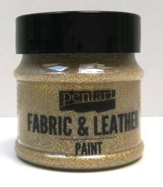 Pentart fabric/leather paint glitrová zlatá
