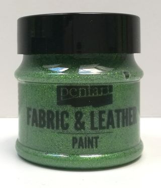 Pentart fabric/leather paint glitrová zelená