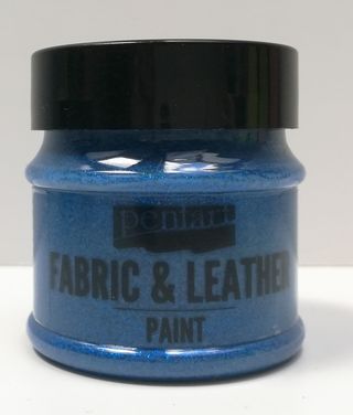 Pentart fabric/leather paint glitrová modrá