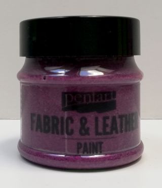 Pentart fabric/leather paint glitrová fialová