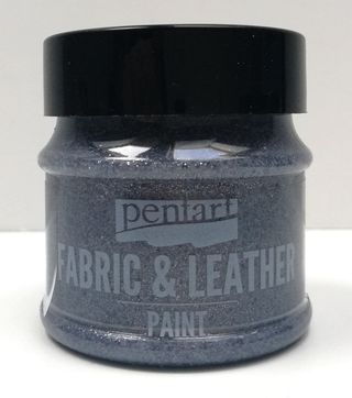 Pentart fabric/leather paint glitrová grafit
