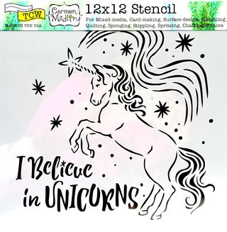 Šablóna TCW 818 Believe in unicorns 30x30cm