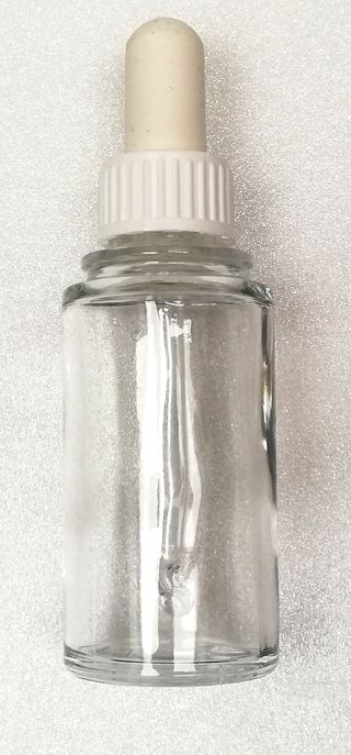 Prázdna fľaštička na farby  a kontúry sklenená s pipetou