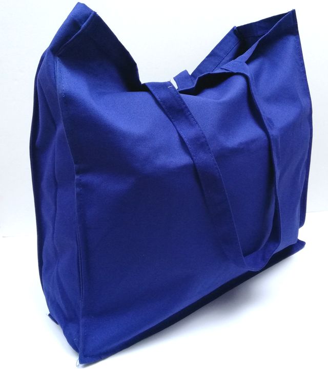 Plátná taška s priestorovým dnom modrá
