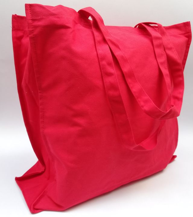 Plátná taška s priestorovým dnom červená
