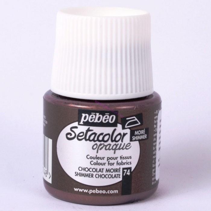 Pebeo Setacolor opaque 74 shimmer chocolate