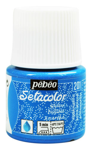 Setacolor light fabrics glitter 201 aquamarine