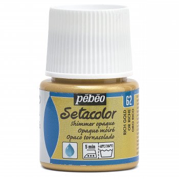 Pebeo Setacolor opaque 62 shimmer rich gold