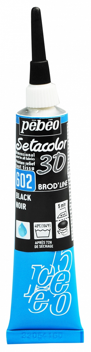 Gutta Pebeo setacolor 3D BROD'LINE 602- black