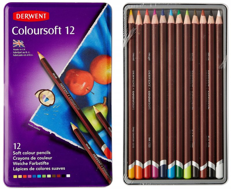 Derwent Coloursoft  sada umeleckých ceruziek 12 ks