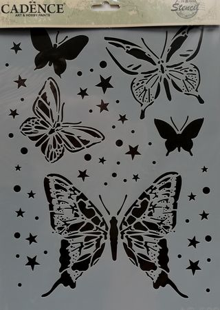 Šablóna  Cadence Motýle a hviezdičky 30x21cm