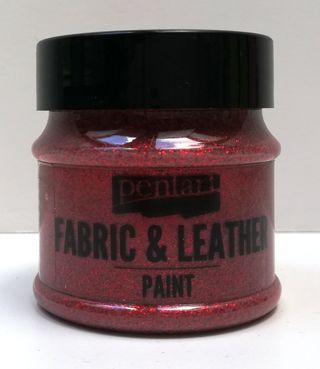 Pentart fabric/leather paint glitrová červená