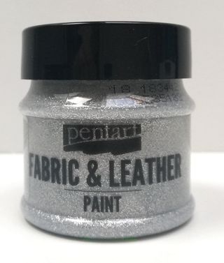 Pentart fabric/leather paint glitrová strieborná