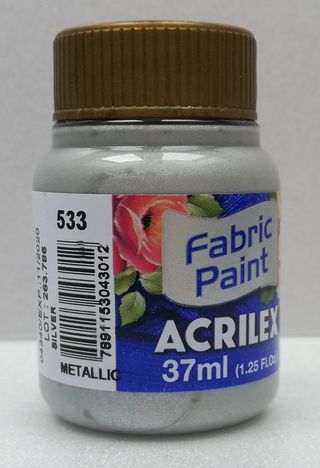 Acrilex farba na textil 533 metalic silver