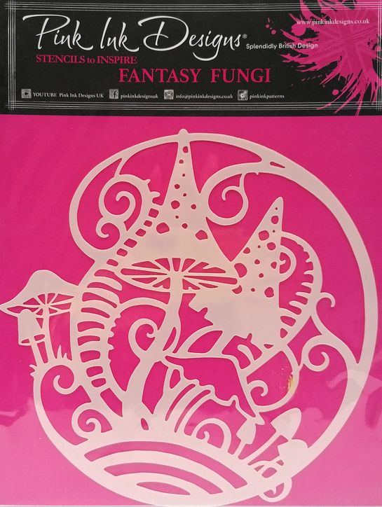 Šablóna plastová Pink Ink Designs  Fantasy Fungi 20x20cm