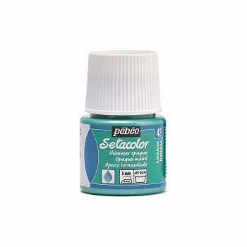 Pebeo Setacolor opaque 42 shimmer turquoise