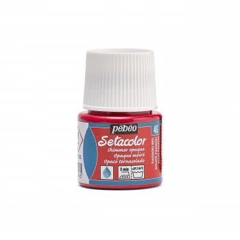 Pebeo Setacolor opaque 46 shimmer passion red